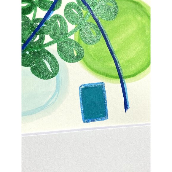 Blue Queen - Original Wall Art Acrylic Painting 11x14in Matted Frame Ready - Picture 10 of 12